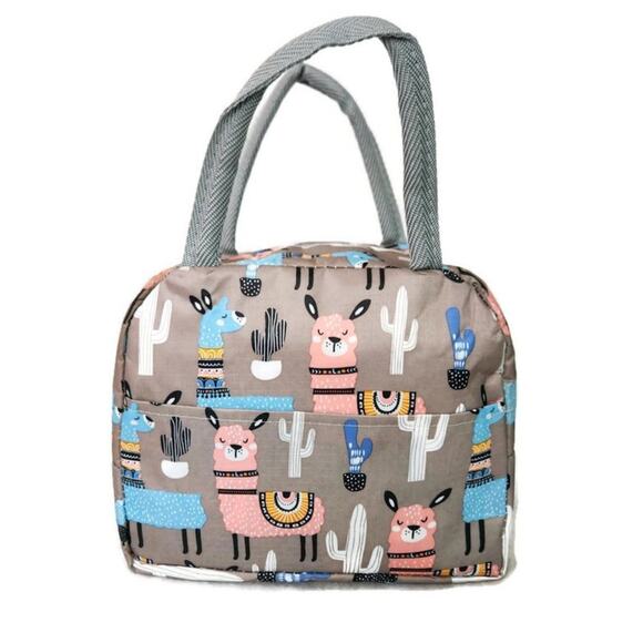 Unbranded Other - Llama Cactus Themed Insulated Lunch Bag Tote